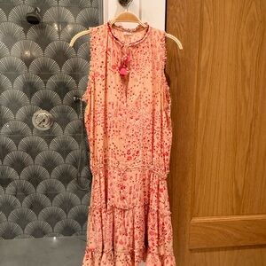 Poupette St. Barth Pink Floral Mini Dress